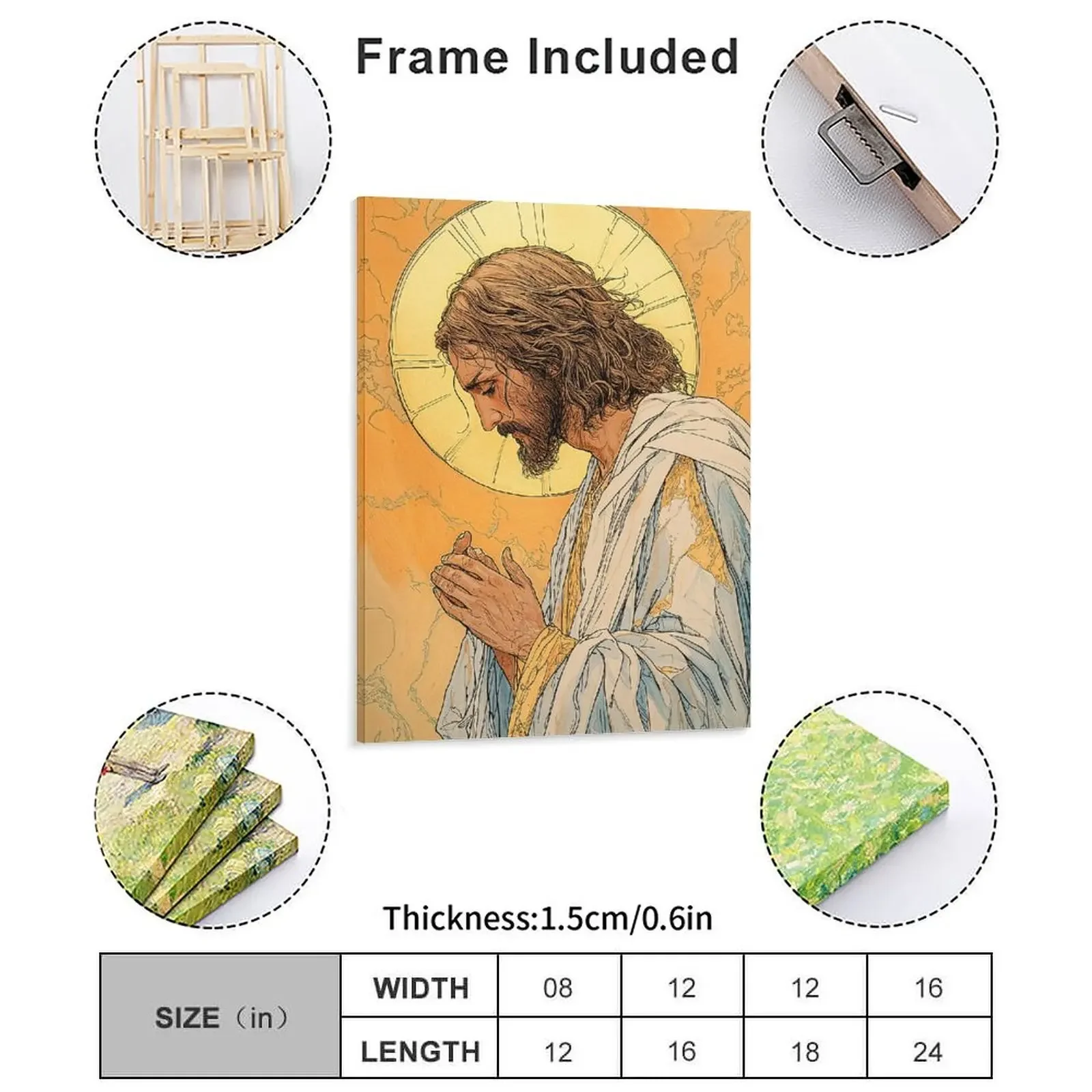 Jesus Christ Portrait Canvas Painting Designing Bar Cinema Painting Character Framed Wall Paintings