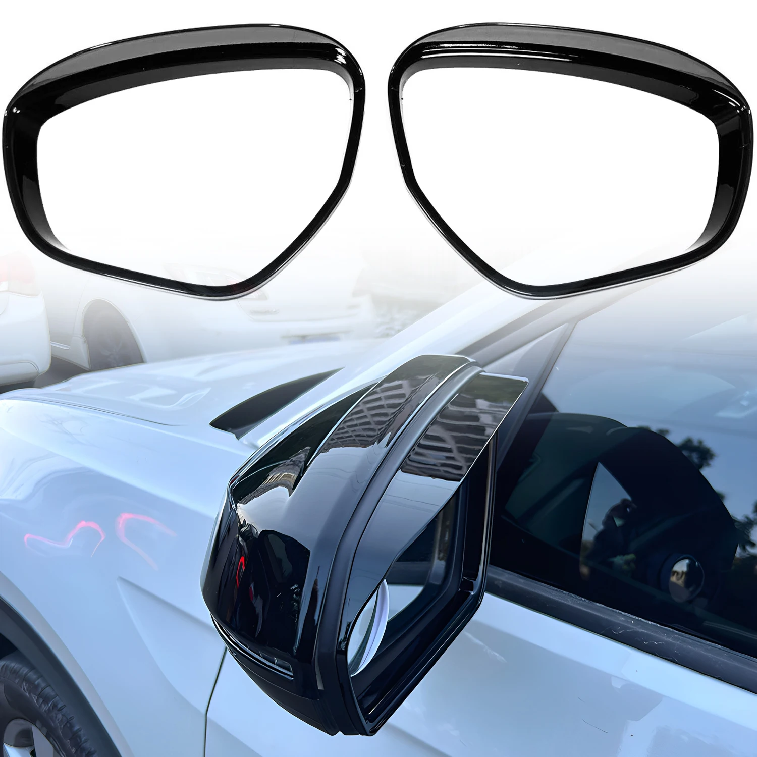 يناسب أودي A5L 2025 2026 سيارة مرآة الرؤية الخلفية المطر الحاجب المطر درع الظل حامي غطاء لامع أسود الخارجي ملحق #3