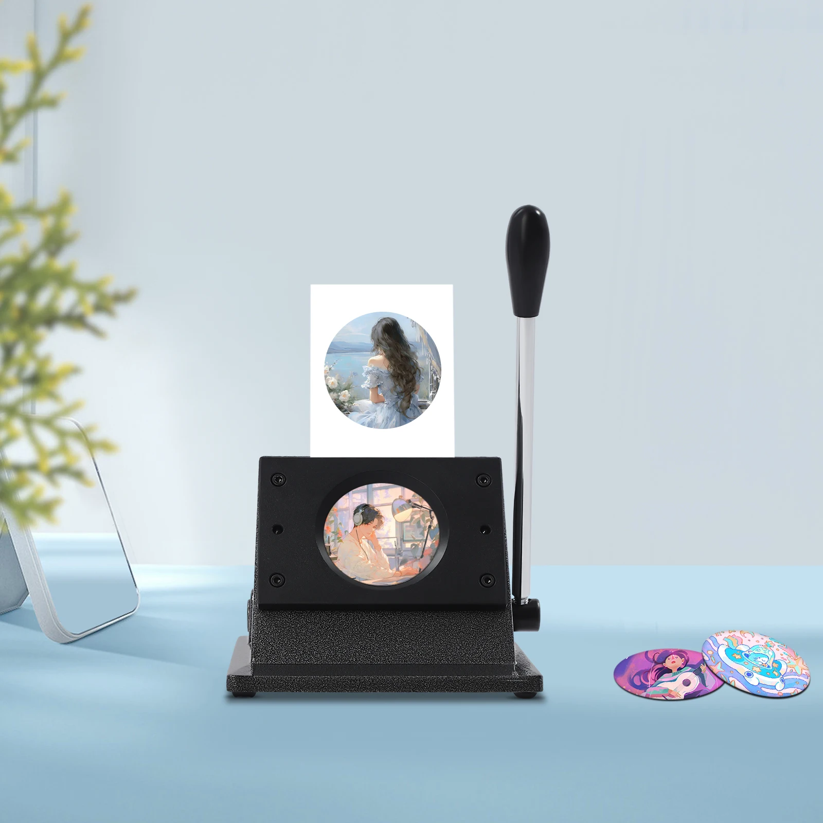 

58 мм ручной круглый значок бумажный круглый резак DIY круглый графический дырокол инструмент для резки для машины для изготовления пуговиц