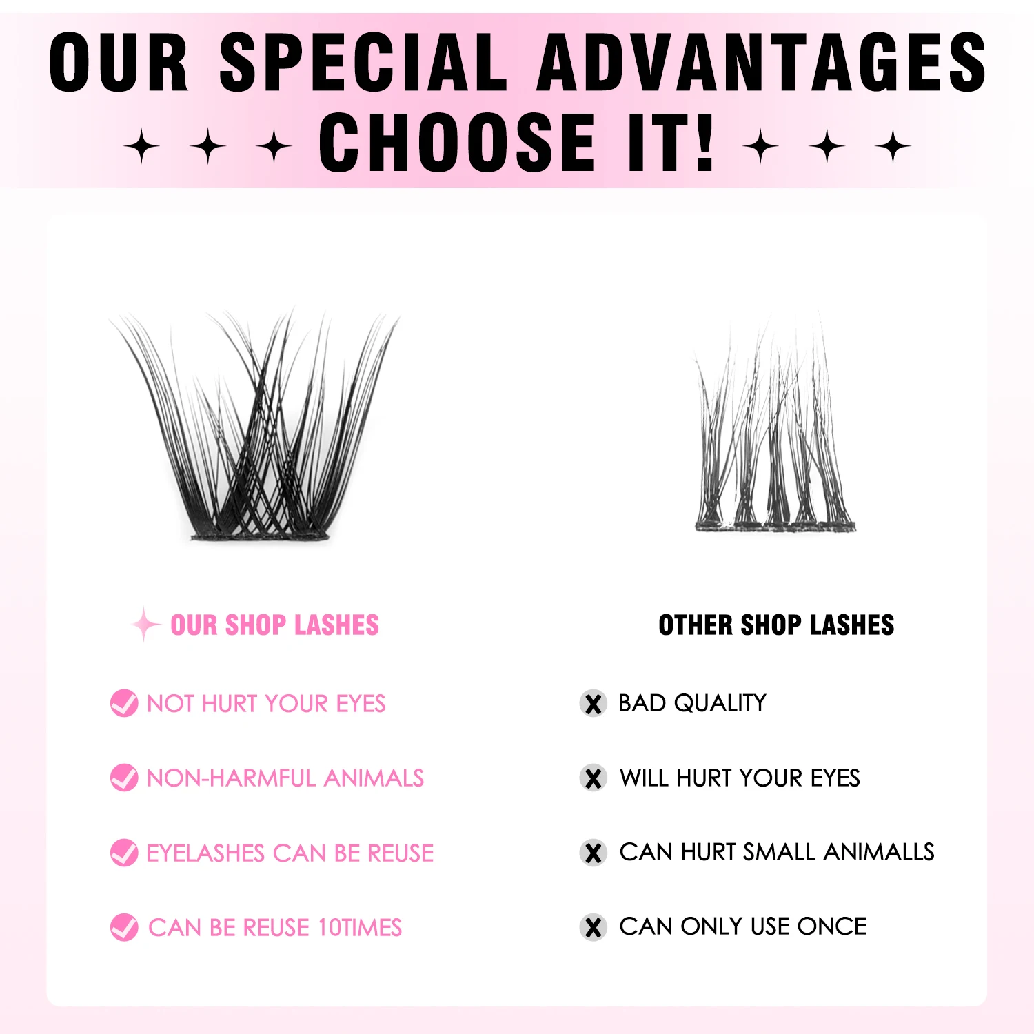 Kit de grupos de pestañas MOONKALI, volumen 3D y pestañas finas, juego de extensiones de pestañas naturales DIY con pegamento y pinzas, grupo de pestañas