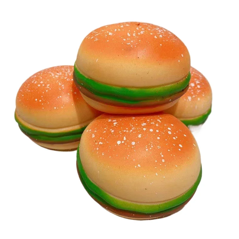 2025 New Creative Detachable DIY Super Soft Simulation Burger Wet Squishy Pinch Squeeze Toy Adult Spoof Hamburger Kids Toy Gifts