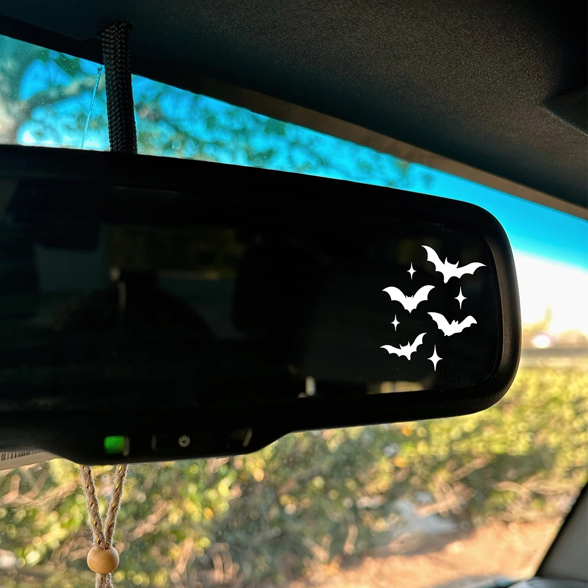 ملصق مرآة الرؤية الخلفية للسيارة، الخفافيش والنجوم، ملصق مرآة جانبية، ملصق الخفافيش الصغيرة، ملحقات المرآة الخلفية للسيارة #2