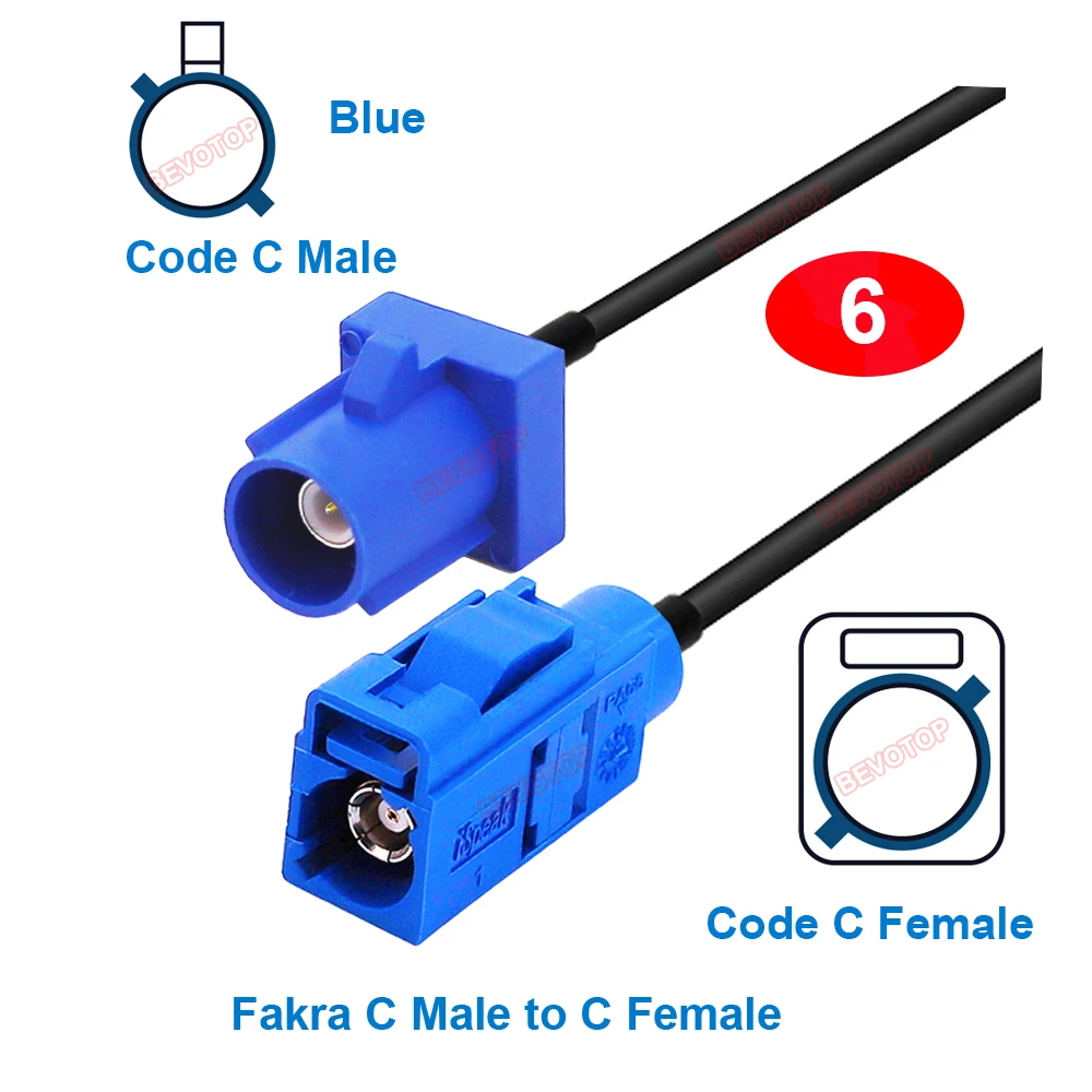 C타입 파크라 점퍼 블루 파크라 C 남성 여성 RG174 케이블, GPS 안테나 익스텐션 코드, RF 동축 피그테일, BEVOTOP 도매, 10 개