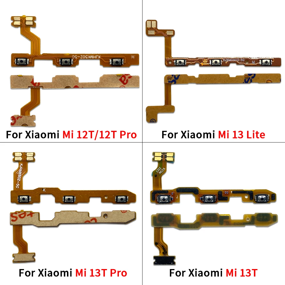 

10Pcs/Lot Good quality Power Switch On/Off Button Volume control Key Button Flex Cable For Xiaomi Mi 12T 13 Lite 13T Pro