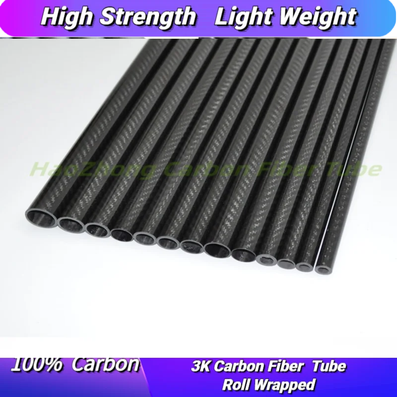 

22MM OD x 18MM ID Carbon Fiber Tube 3k 500MM Long with 100% full carbon, (Roll Wrapped) Quadcopter Hexacopter Model 22*18