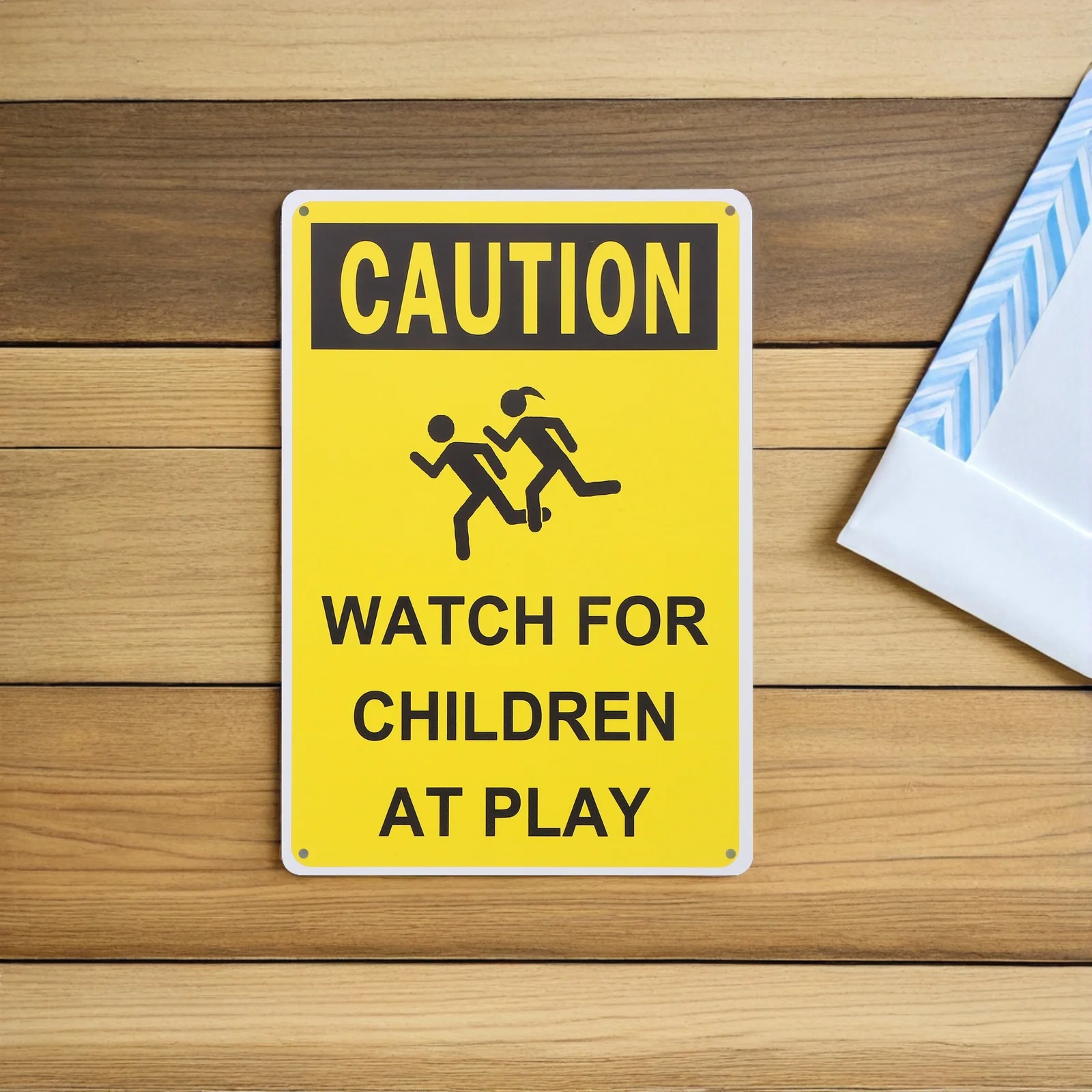 2pcs Road Safety Sign For Kids Playing: Slow Down Children At Play Warning Plate Reflective Traffic Sign For