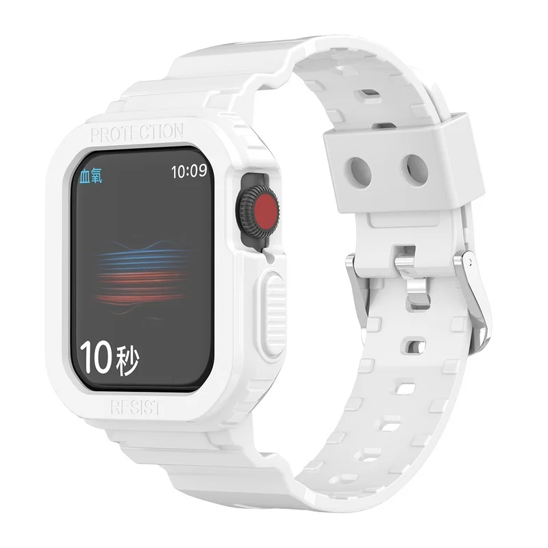 TPU Case + Strap Integrated Bracelet Case for Apple Watch Series 7 45mm 41MM Replacement Watch band smart watch