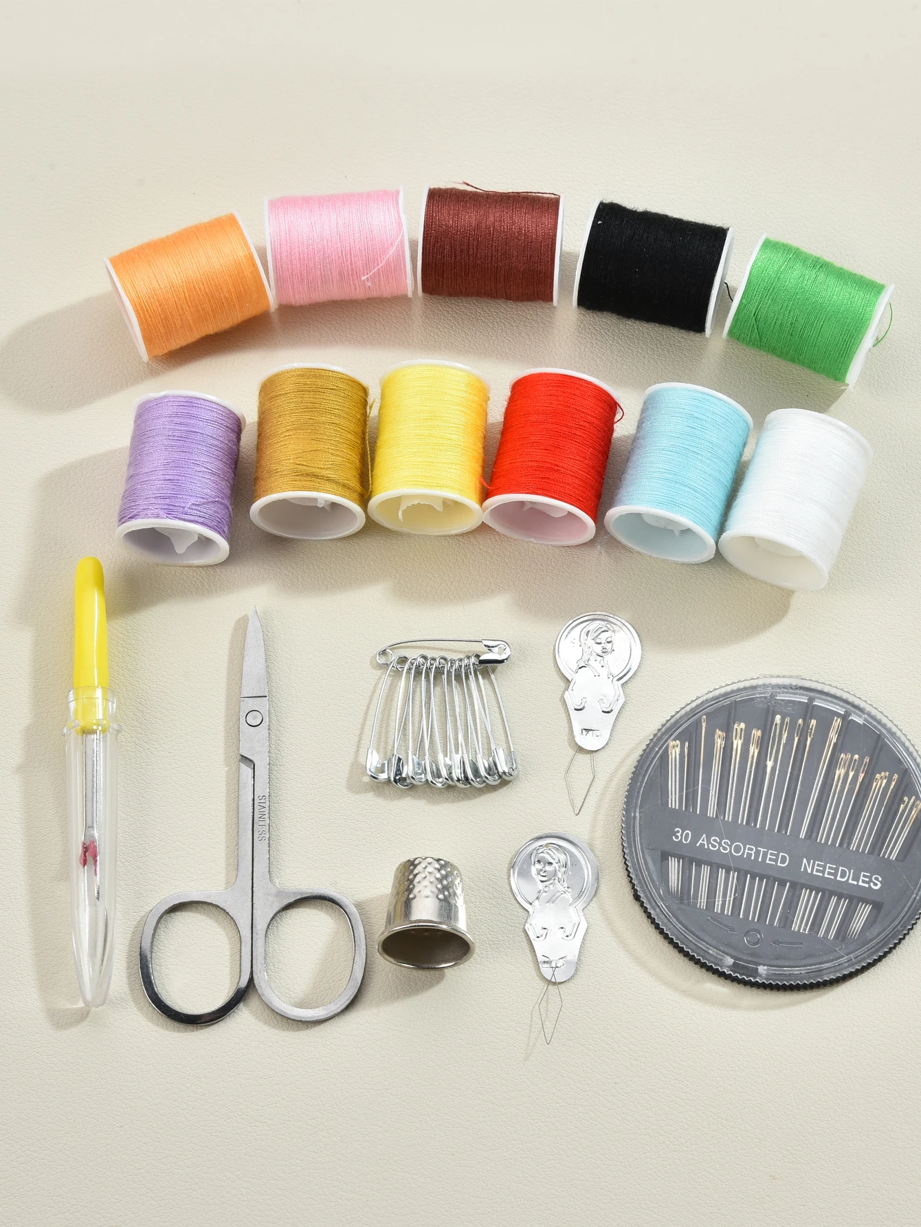 Square cross grain zipper sewing kit storage bag for DIY hand sewing tools, ideal for quick mending at home, dorm and travel view 5