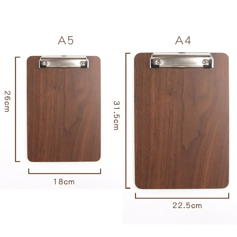 Simple Wooden File Folder Thickened A4/A5 Writing Pad Hangable Storage Writing Splint Office School