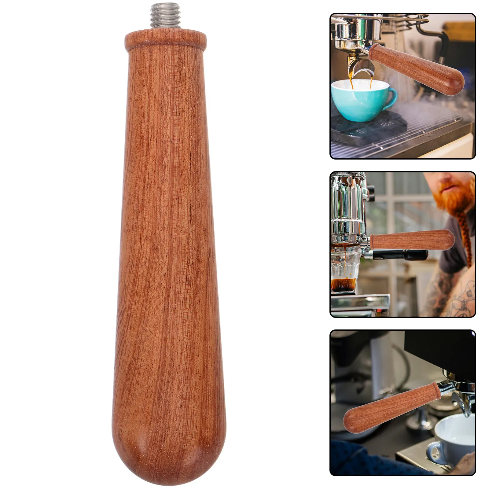 Coffee Portafilter Handle Wooden Italian Bottomless Design for Espresso Machines Easy Maintenance Rich Crema Extraction Home