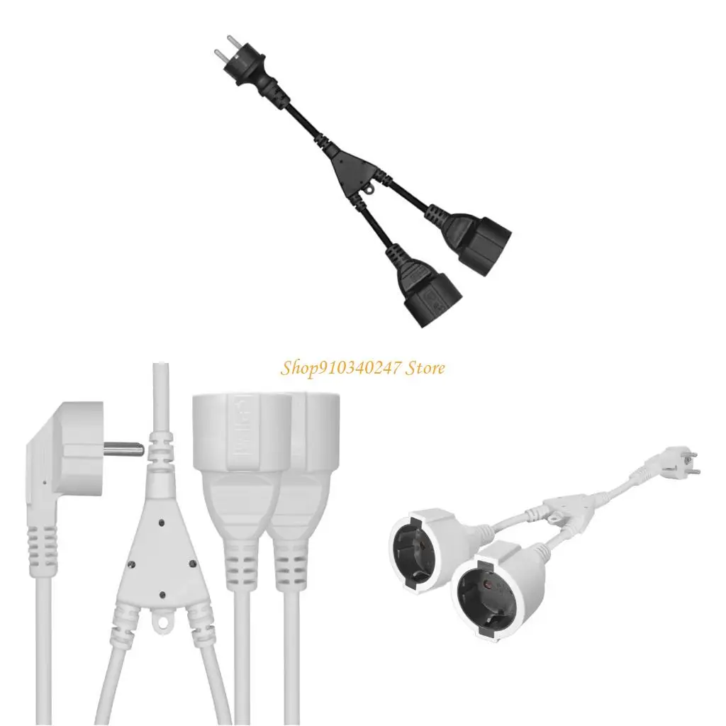 

Q22A 16A European 4.8MM Plug Power Extension Cord Double Sockets Splitter 0.3Meters Coppered Wiring