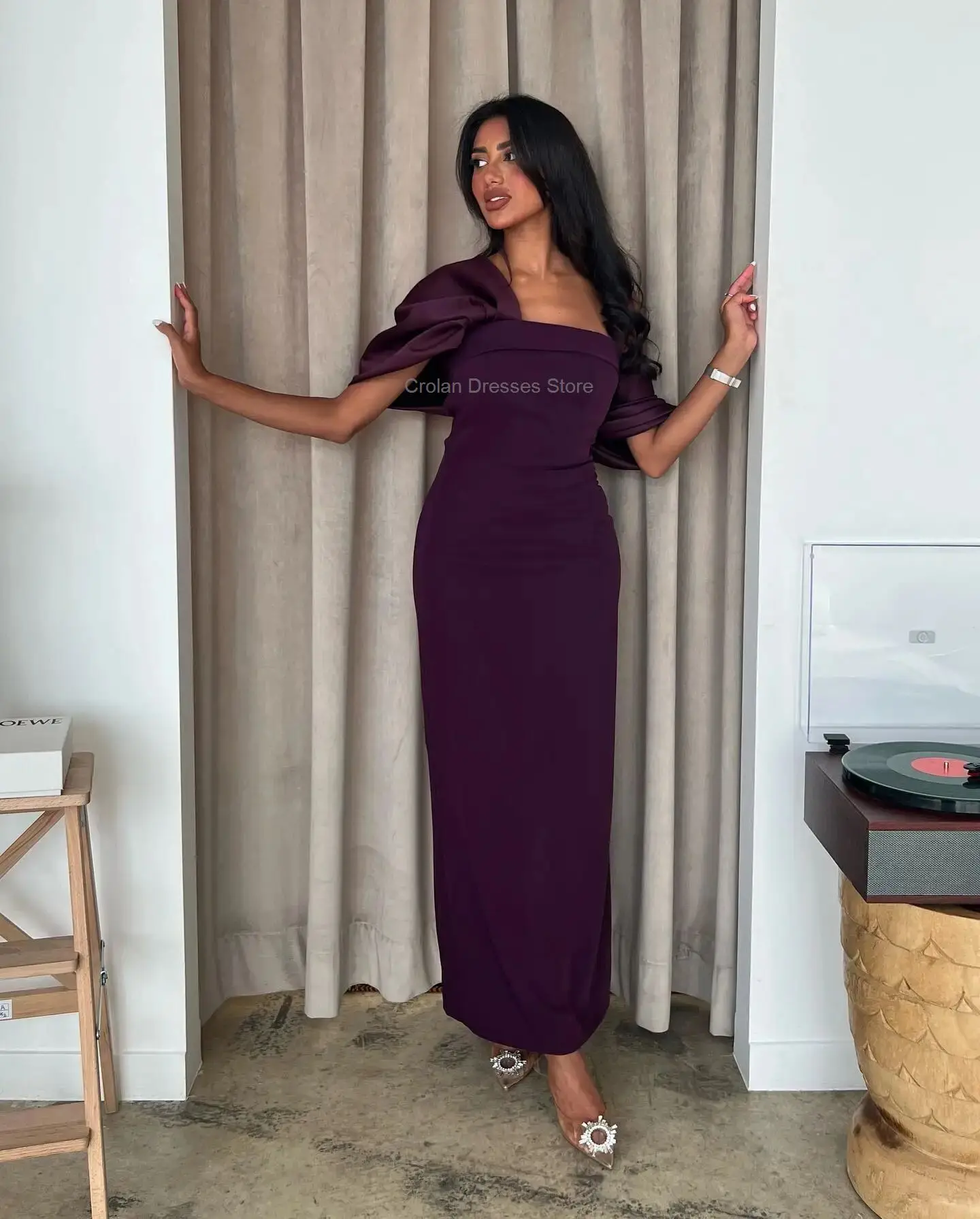 

Elegant Off the Shoulder Dresses Ruched for Women Ankle-Length Sweetheart Prom Dress Family Gathering Grows فساتين حفلة موسيقية