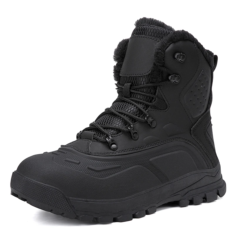 

2025 Winter Boots for Men Waterproof Outdoor Hiking Boots Thick Plus Warm Ankle Boots Non-slip Hunting Sneakers Man Work Shoes