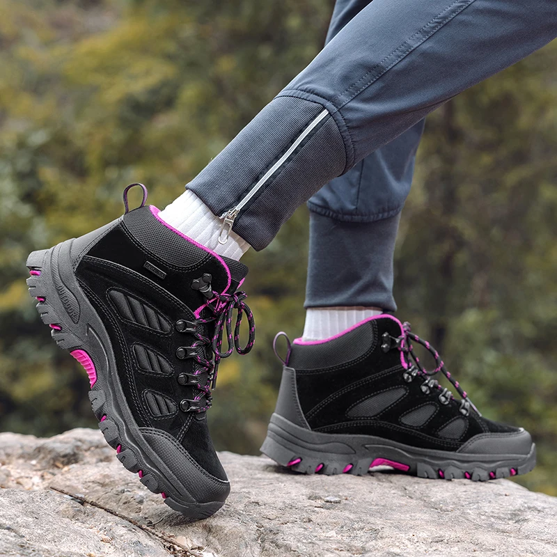 

YRZL Trekking Shoes Men Waterproof Anti Slip Mountaineering Lightweight Hiking Shoes Outdoor Shoes Thermal Warm Non Slip Boots