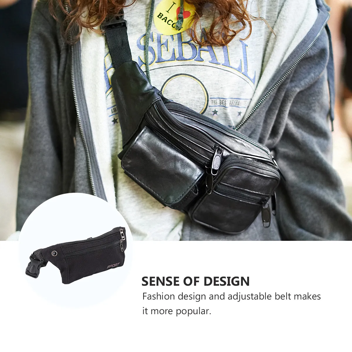 

Waterproof Sports Waist Pack Lightweight Canvas Running Pocket Adjustable Belt Hiking Riding Bag Phone Coin Holder Coffee