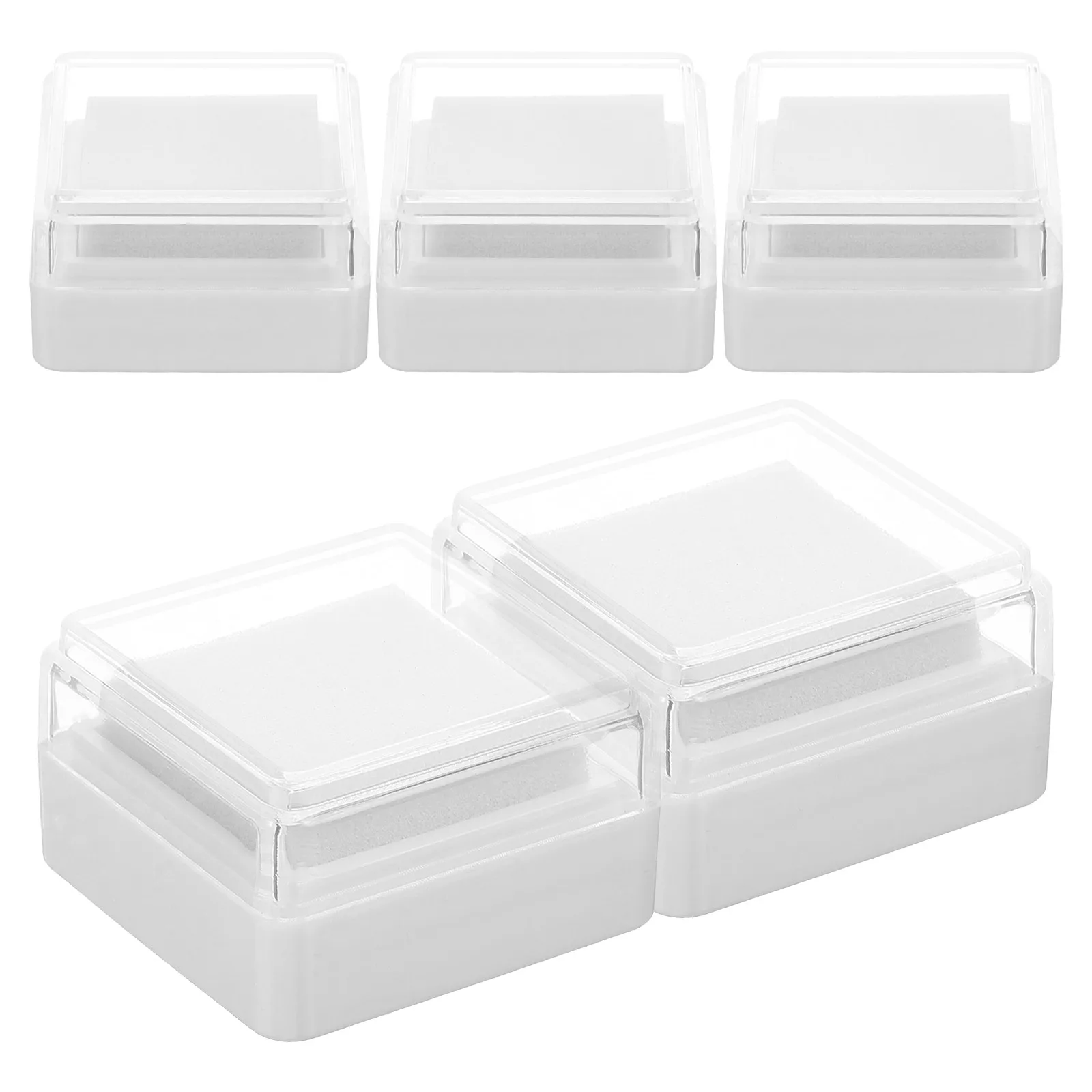 5 個ブランクインクパッド高密度スポンジクラフトスクラップブック用ゴム木製スタンプ洗える事務用品