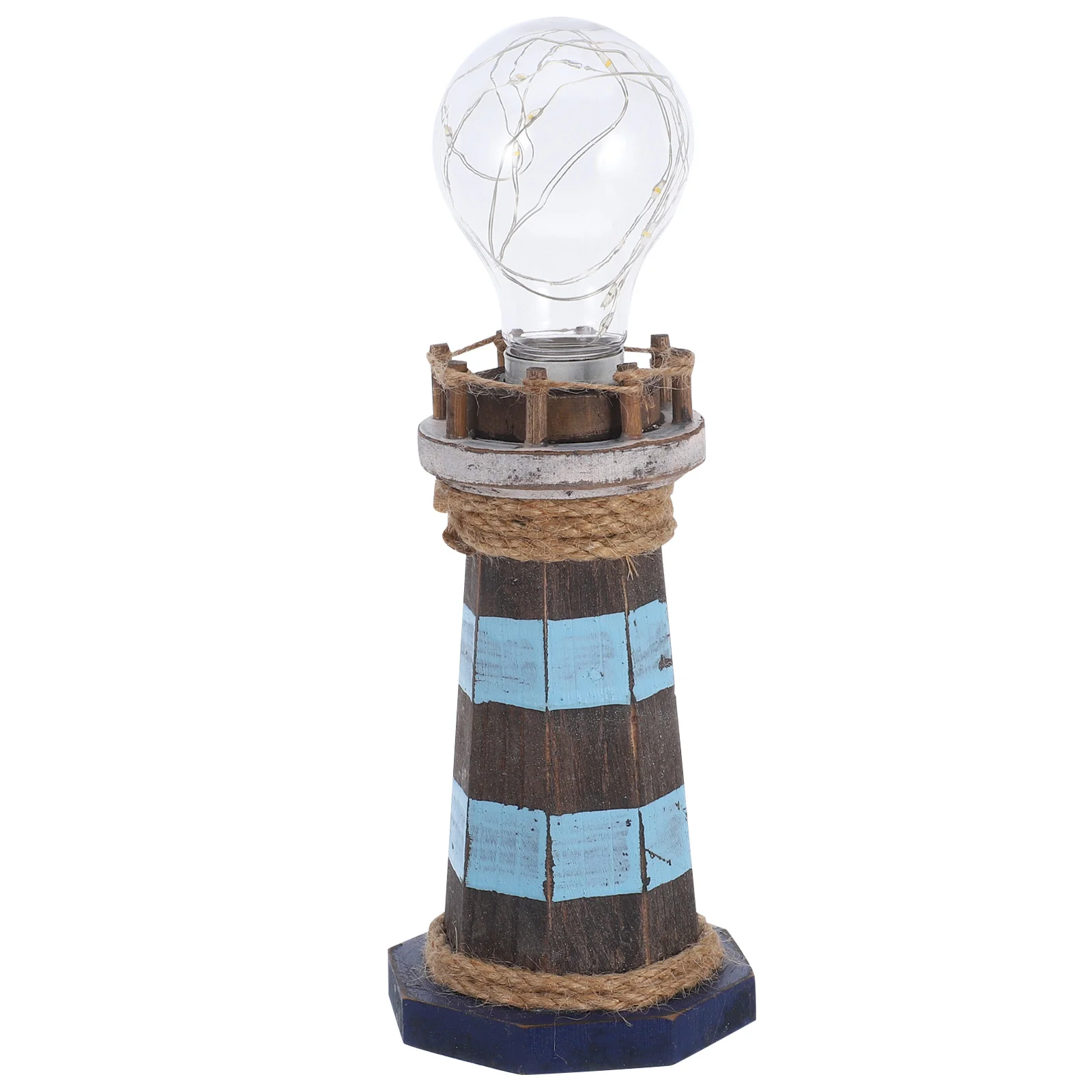 

Mediterranean LED Lighthouse Desktop Light Retro Style Operated for Nautical Themed Rooms Coastal Decoration Warm