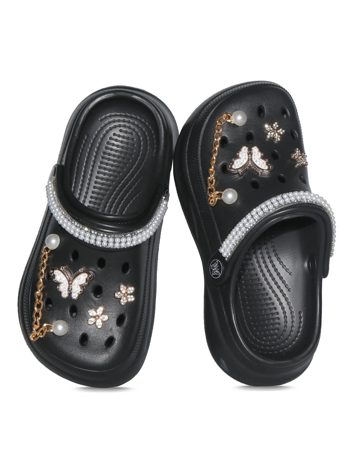 Kinder Slip-On Clogs und Pantoletten - Atmungsaktive, Wasserdichte EVA-Gartenschuhe mit Dekorativer Kette für Strand und Alltag 168 – Detail 7