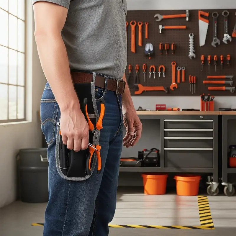 Wear-resistant Tool Waist Bag Oxford Cloth Multilayer Storage Tool Belt Hanging Bag Thickened Electrician Tool Bag