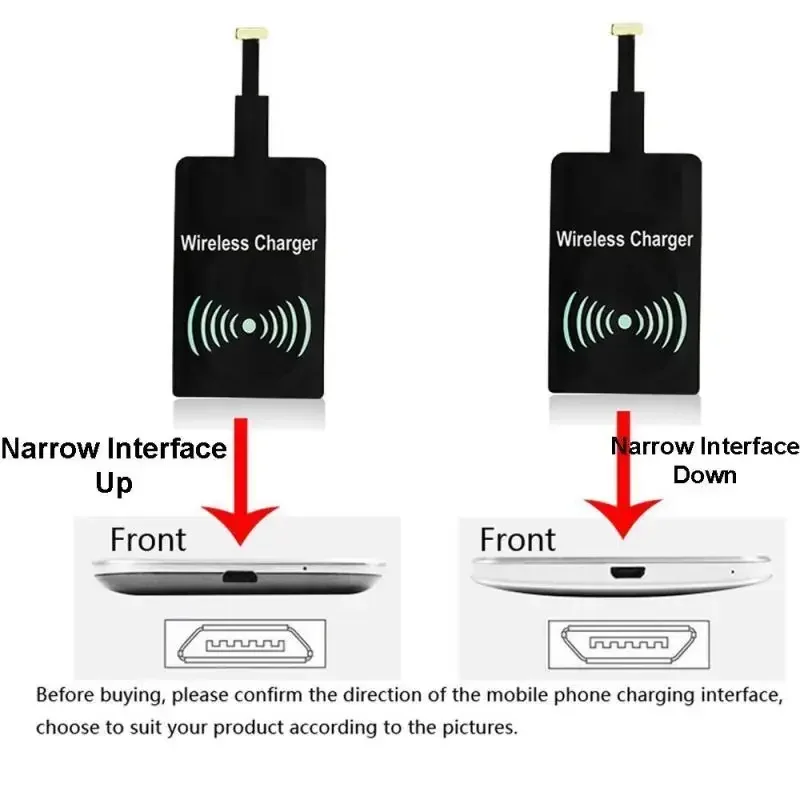 Receptor de carregamento sem fio qi leve para samsung huawei xiaomi universal micro usb tipo c adaptador de carregador sem fio rápido