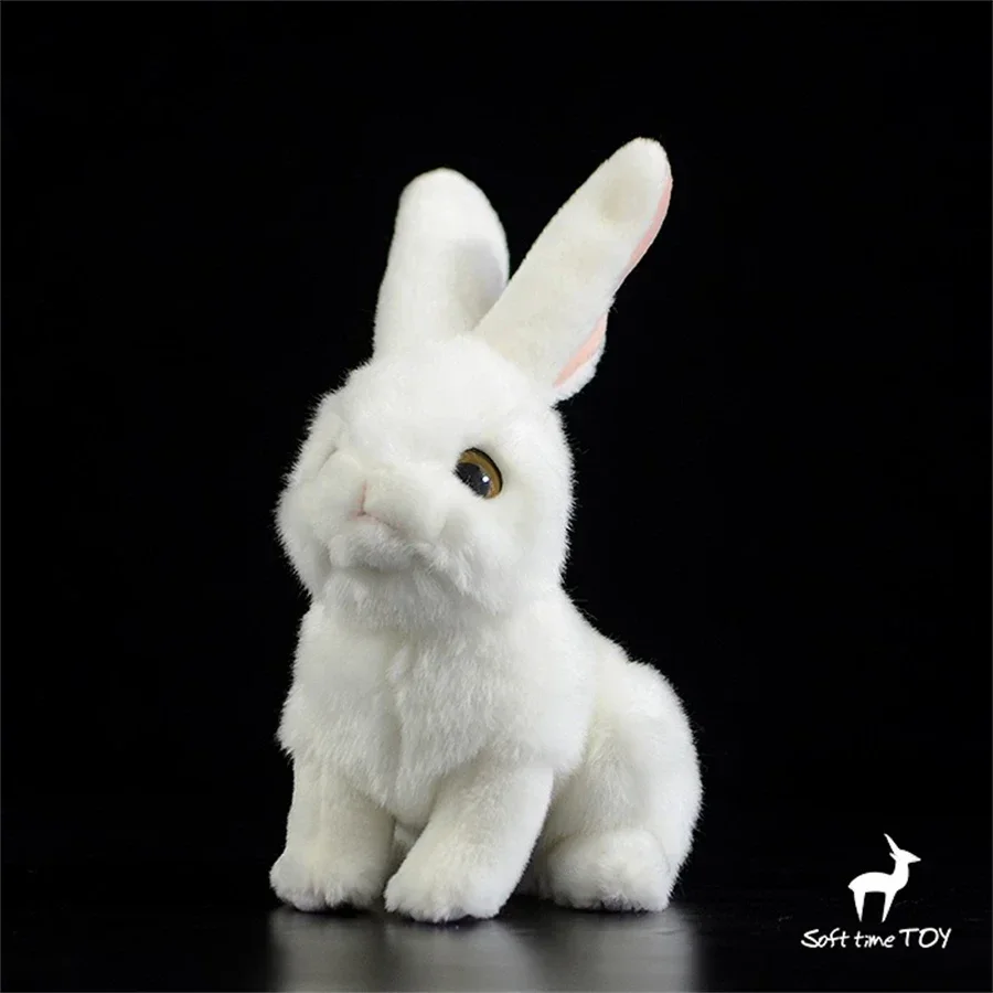 Snow Hare High Fidelity Little White Rabbit Plushie Bunny Plush Toys Lifelike Animals Simulation Stuffed Doll Kawai Toy Gifts