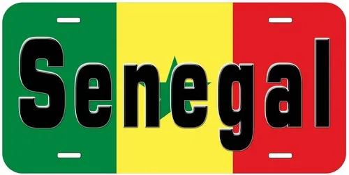 Senegal Flag with Country Name Novelty Car Tag License Plate