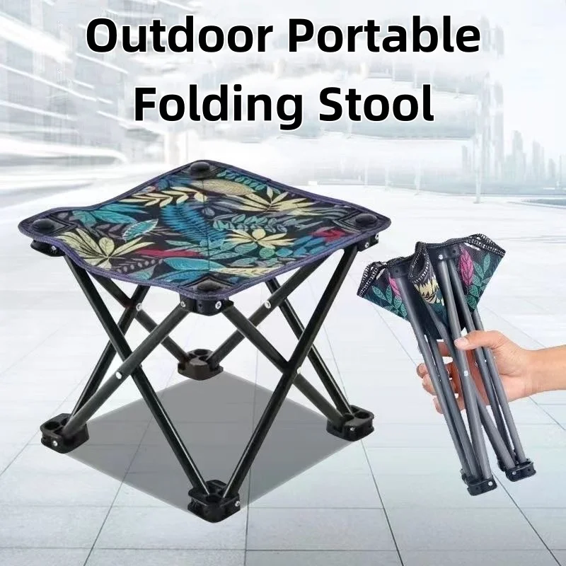 Outdoor Portable Folding Stool Camping Collapsible Foot Stool Hiking Beach Travel Picnic Fishing Seat Tools Ultralight Picnic