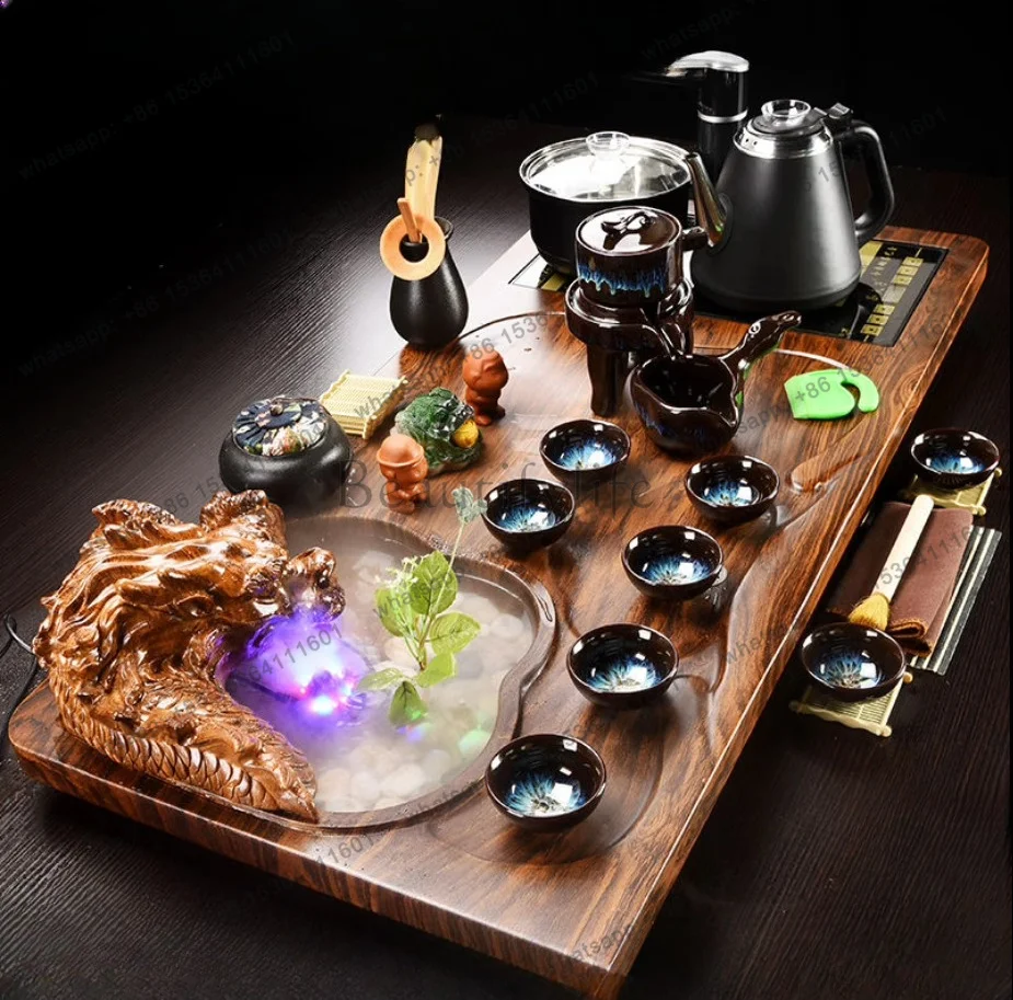 Factory Direct Sales Ceremony Plate Tea Tray Pot Small Chinese Drainage Rectangle Tableware Tea Tray Serving Drip Bandejas Home