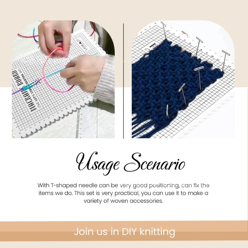 Creative Macrames Board Handcraft Knitting String Grided Boards Mat DIY Woolen Yarn Braided Fixed Tool Knotting Dropshipping view 2