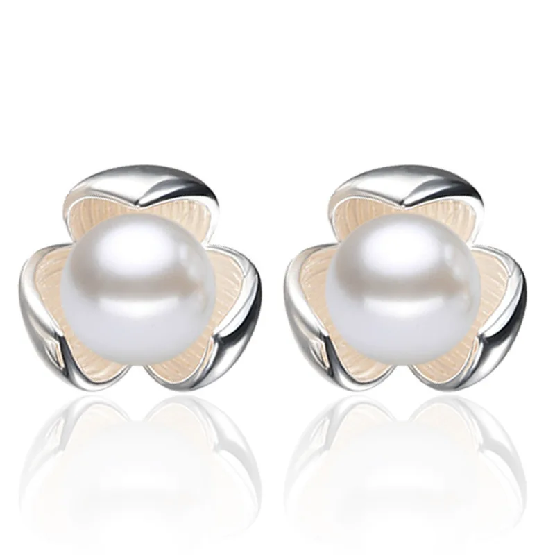 Premium S925 Sterling Silver Stud Earrings Featuring Pearl Shambhala Agate Stylish Tremella Jewelry for Fashion Forward Women
