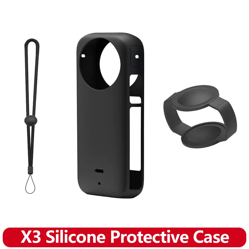 X3 Silicone Protective Case Dustproof Dropproof Lens Anti-Slip Grip Scratch-Resistant Cover For insta360 X3 Action Camera