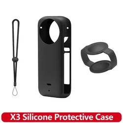 X3 Silicone Protective Case Dustproof Dropproof Lens Anti-Slip Grip Scratch-Resistant Cover For insta360 X3 Action Camera