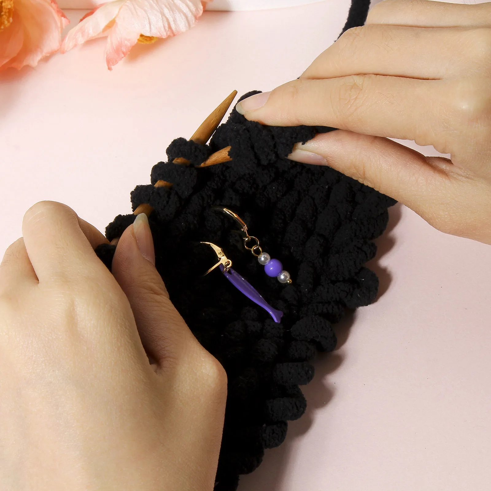 سبائك الزنك على أساس الاكريليك الحياكة غرزة علامات ، الاكريليك الخرز الأسماك ، المعادن الكروشيه مزلاج ، DIY بها بنفسك الحرفية ماركر أدوات ، 1 مجموعة ، 12 قطعة لكل مجموعة