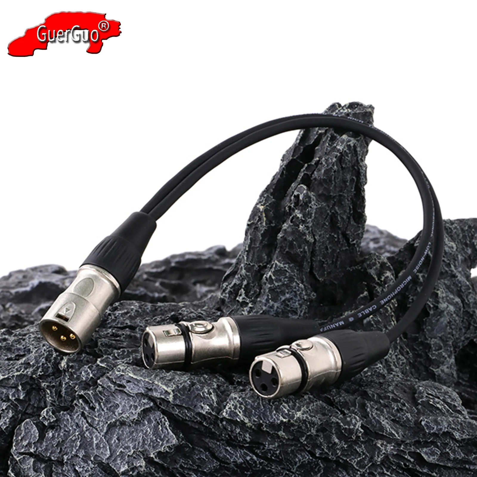 

XLR Splitter Cable,XLR Cable,3Pin XLR Male to Dual XLR Female Y Cord Converter Adaptor Balanced Amp Mixer Audio Extension Line