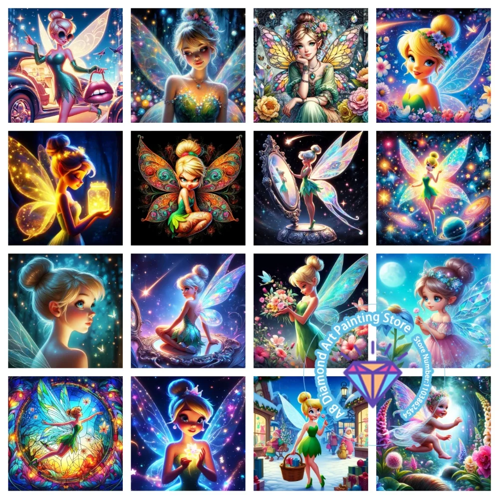 

Tinker Bell Cartoon AB Diamond Drawing Kit Square Round Diamond 5D DIY Mosaic Handmade Art Exquisite Gift Crafts Home Decor