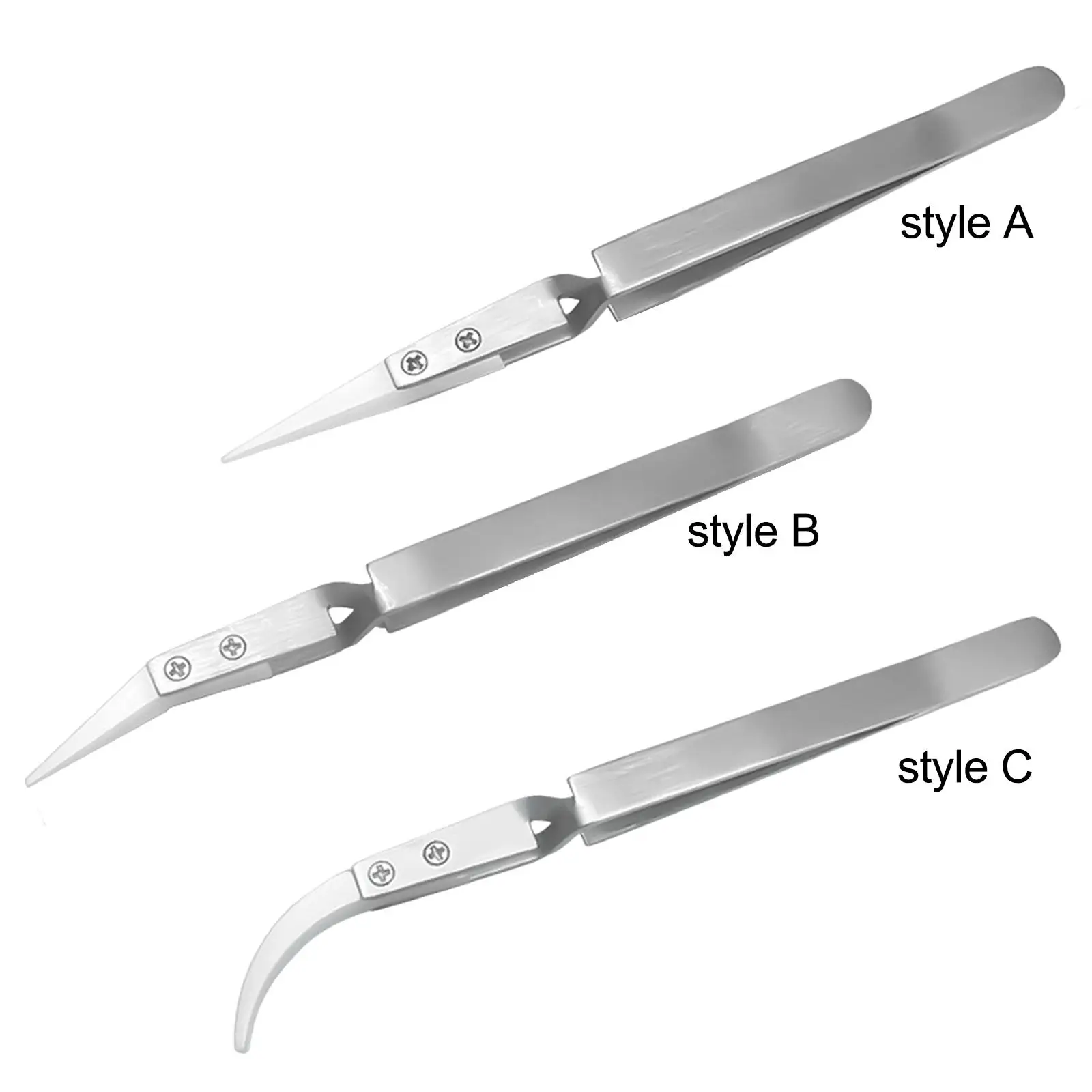 Ceramic Stainless Steel Tweezers Anti Slip High Quality Tweezer Set Strong Durable Tools for Precision Electronics and Crafts
