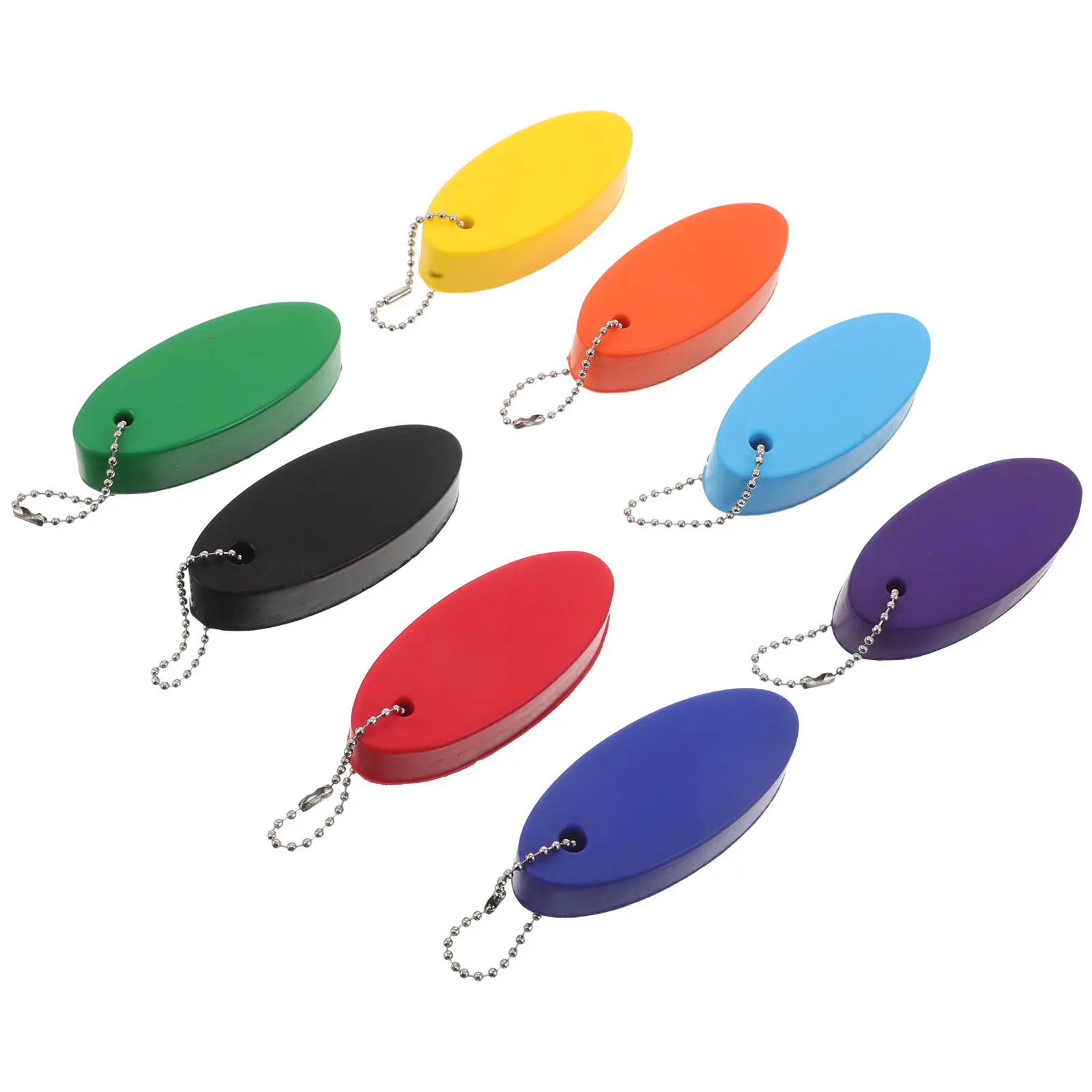 8Pcs Foam Floating Key Holder Oval Shaped Lightweight Waterproof Key Ring for Boating Fishing Sailing Outdoor Sports