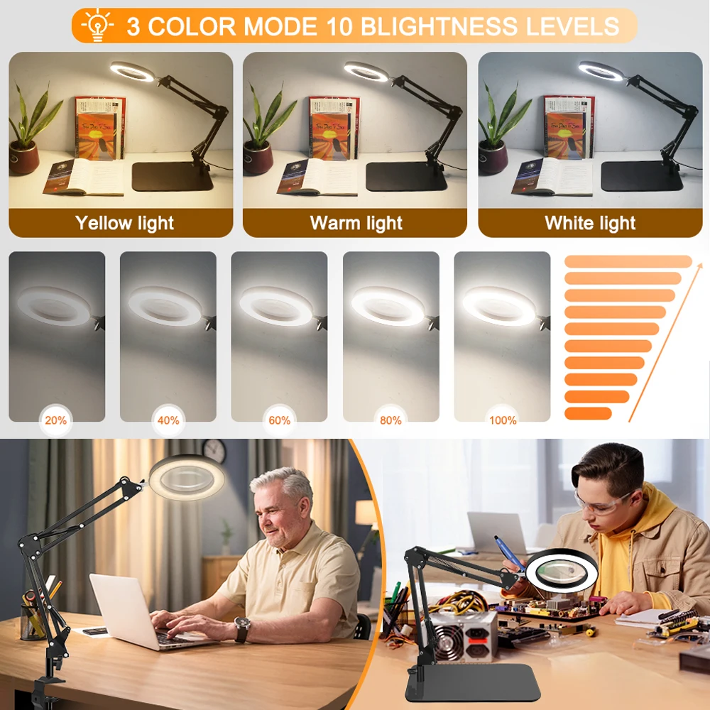 Imagem -02 - Newacalox-suporte de Solda com Usb Pcb Clip Holder Terceira Mão Welding Repair Tool Kit 5x Led Magnifier Light