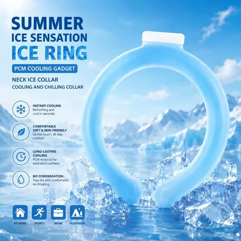 Summer Neck Cooling Ring Portable Reusable Neck Massager Cool Neck Ring Sunstroke Prevention Fitness Fishing Cycling Travel Ice view 3