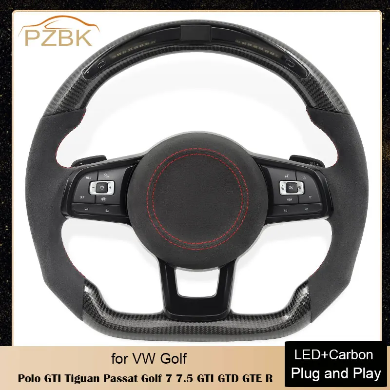 

LED Carbon Car Steering Wheel Complete Set for Volkswagen Golf MK7 MK6 MK5 MK4 Passat Jetta Touareg Phaeton Tiguan Magotan Polo