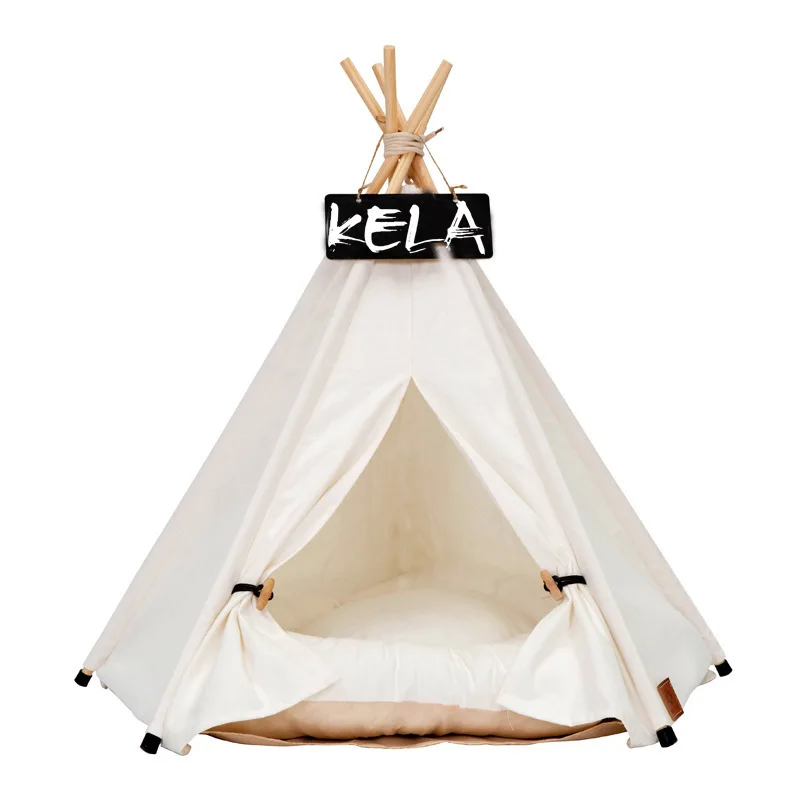

Cat and dog tent portable detachable dog house indoor puppy house with cushion and blackboard