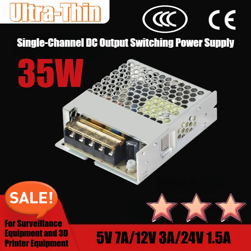 

35W 12V Single-Channel DC Output Ultra-Thin Switching Power Supply For Surveillance Equipment and 3D Printer Equipment