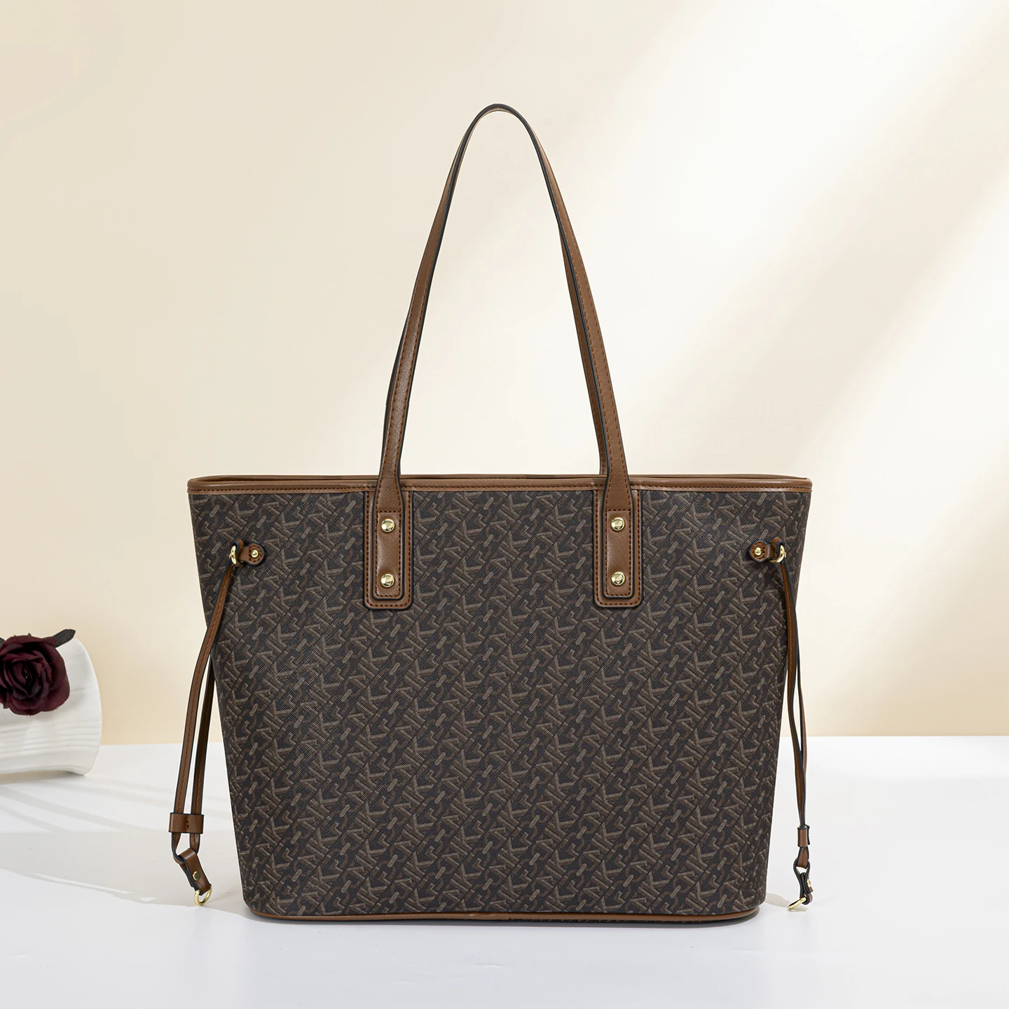 Women's Vintage Tote Shoulder  - đánh giá và giá Tote Bag Leather Monogram