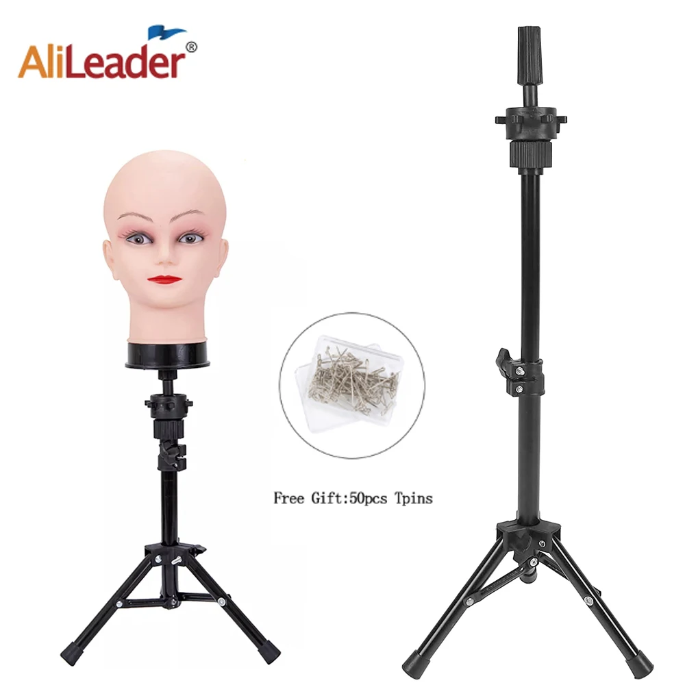 

Alileader Wig Head With Tripod Stand 60Cm Strong Tripod With African Mannequin Head Without Hair For Making Wig Stand With Head