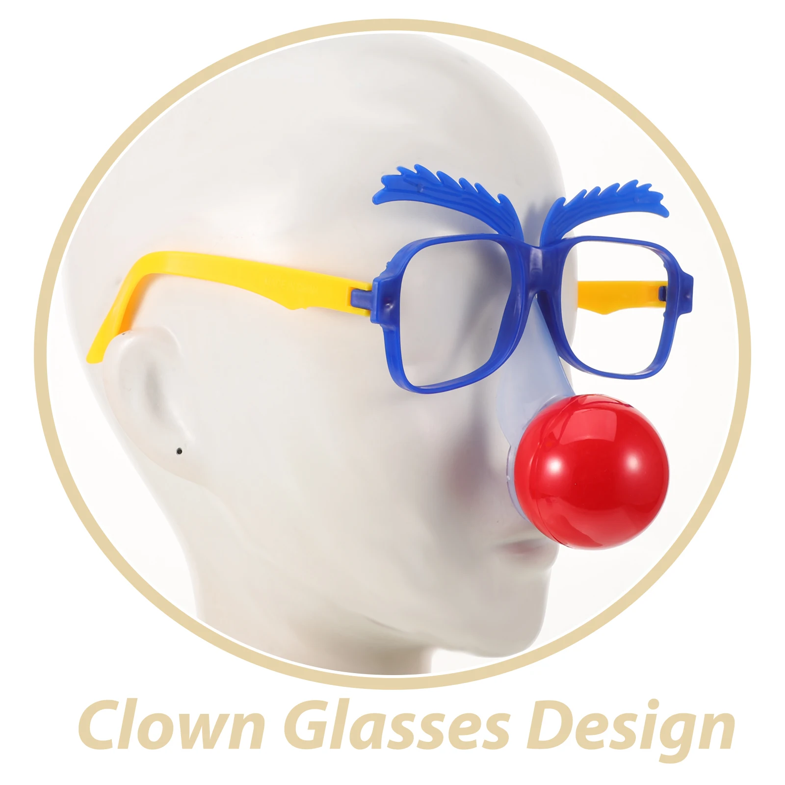 

Funny Clown Glasses With Nose Party Costume Eyeglasses Durable Reusable Decorative Accessory For Birthday Costume Ball