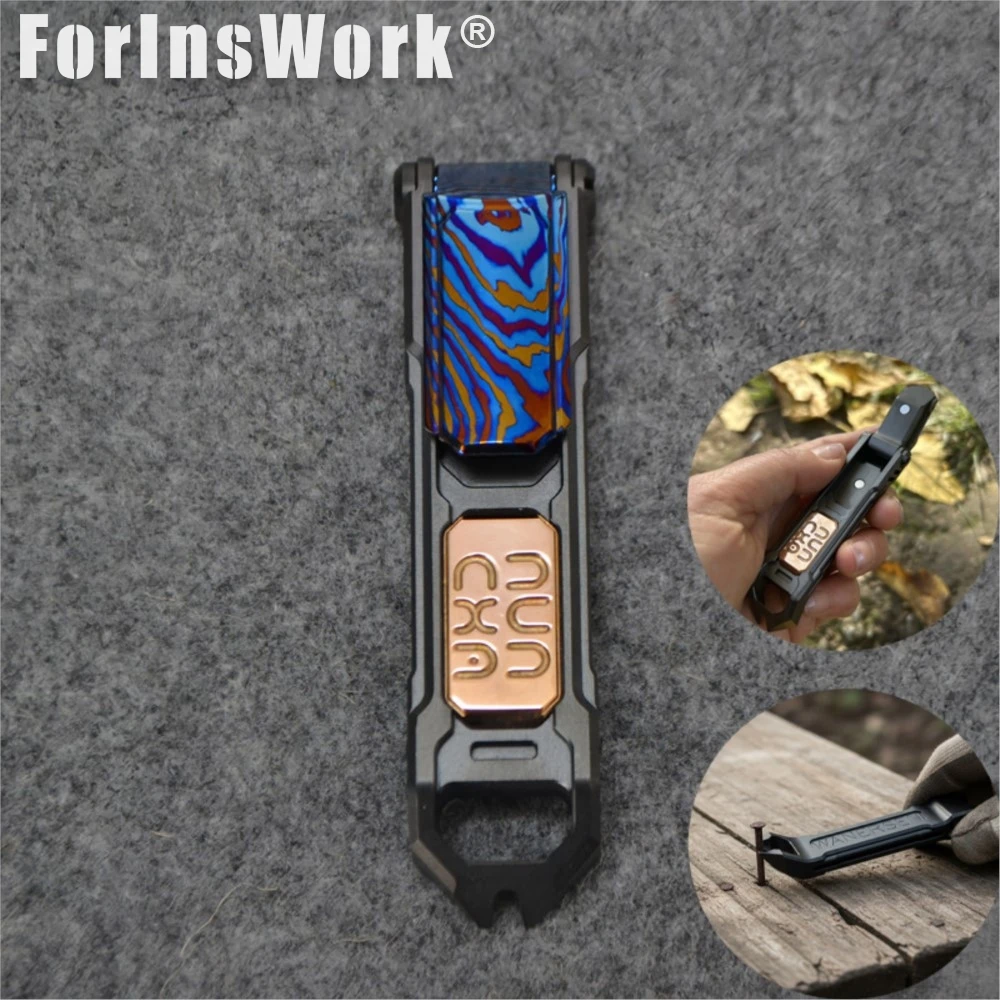 WANERSEN NOVA Titanium Zirconium Alloy Multifunctional Tactical Defense Pry Bar EDC Flipping Magnetic Fidget Toy