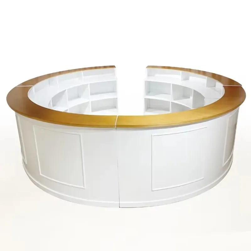 Custom Event Party Bar Furniture S-Shaped Wooden Bar Counter Curved White Modern Nightclub Bar Counter