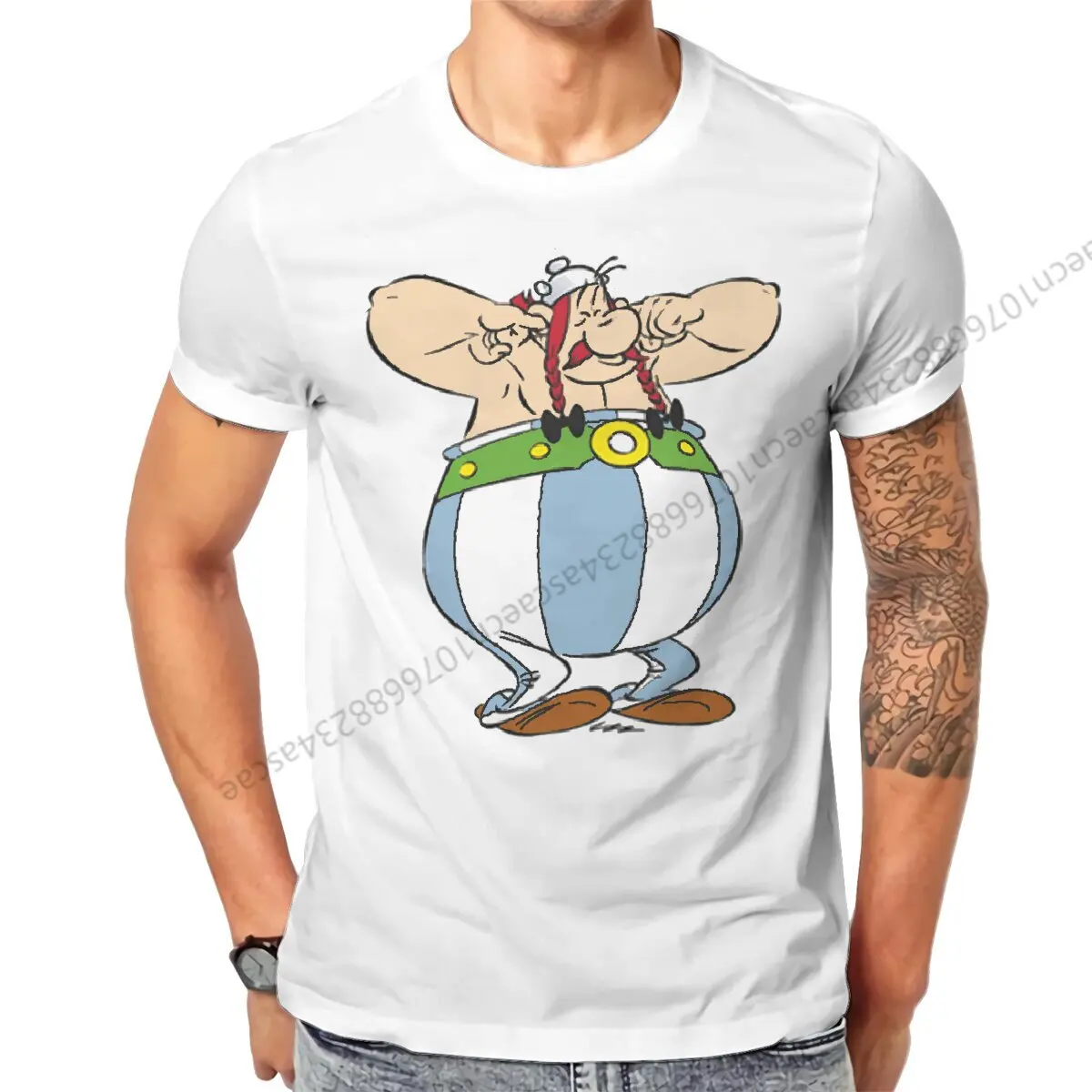 Asterixs and Obelixs T Shirt Homme Men's Tshirt Cotton Streetwear