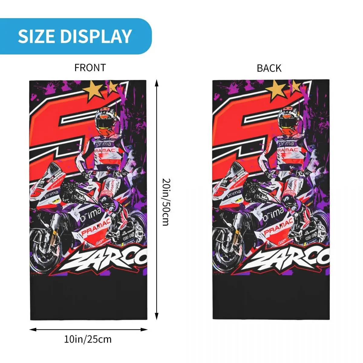 Vigorous Bandana Neck Cover Motorcycle Club Johann Zarco 5 Wrap Scarf Multi-use Cycling Riding Unisex Adult Winter