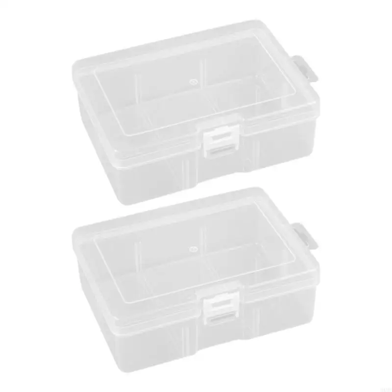 2pcs Storage Box with Transparent Lid Stackable Box for Efficient Organization at Home Office Small Items HX6C